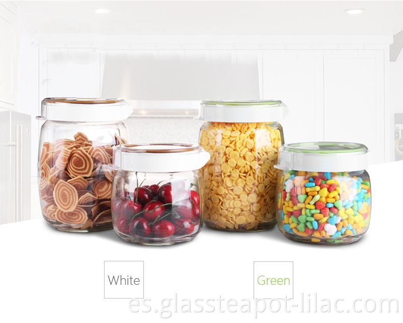 Muestra GRATIS de lila 900ml / 1500ml contenedor de galletas vacío contenedor de cereal / miel / boticario / frascos de vidrio con tapa